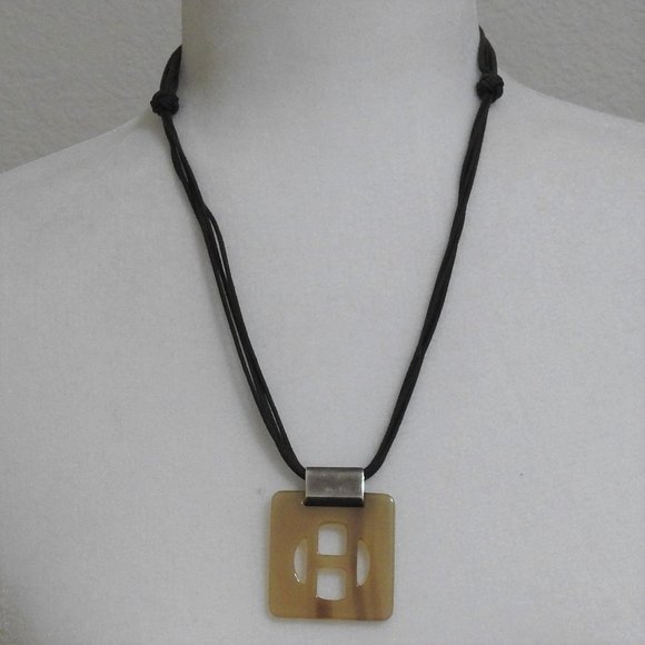Hermes Jewelry - Hermes Buffalo Horn "H" Necklace